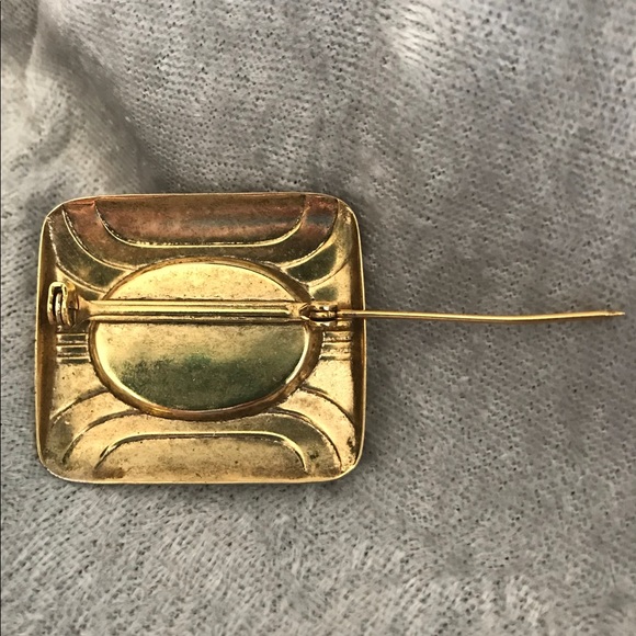 Vintage 1930’s Art Deco brooch black gold - Picture 5 of 6